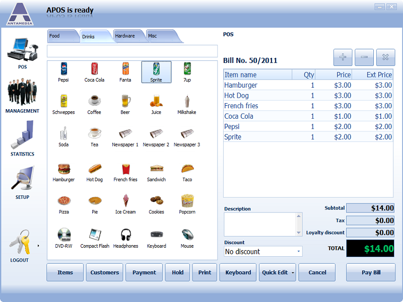 Point Of Sale Software screen shot