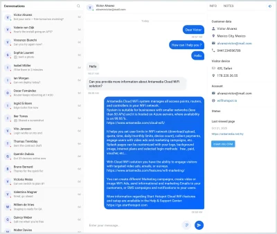 Antamedia Chat on desktop