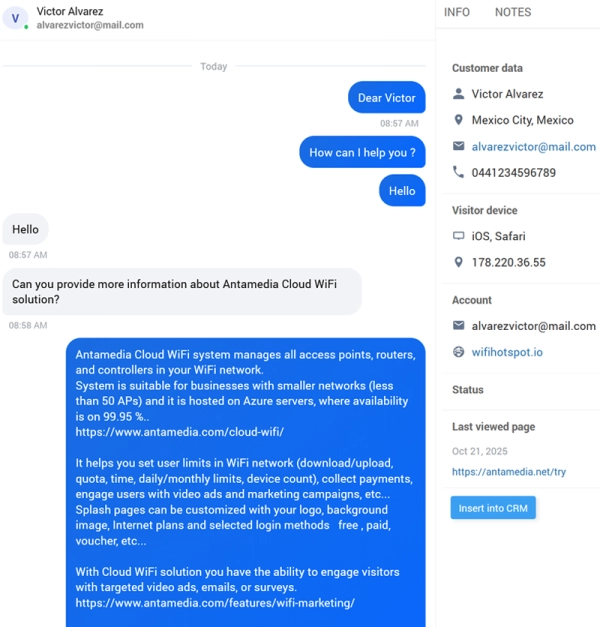 Live Chat operator console